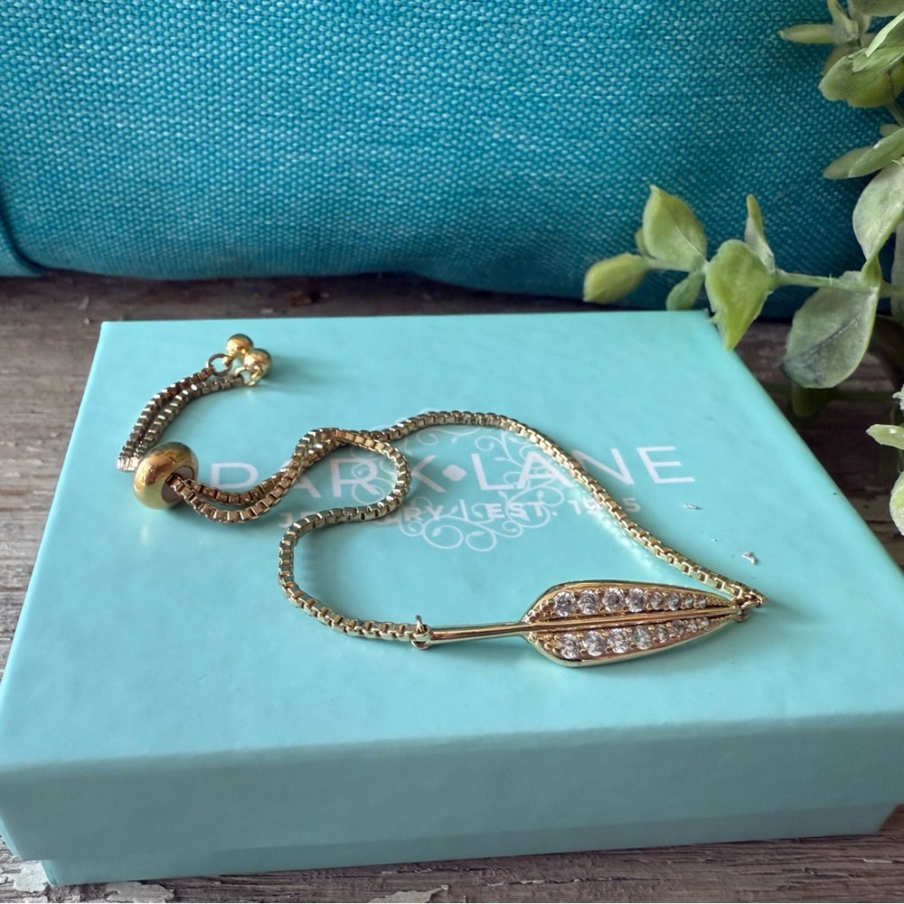 Park Lane Gold Leaf Bracelet with Crystal Detailing
